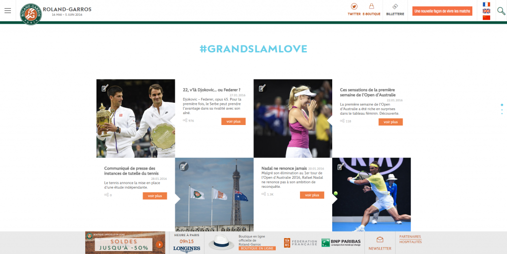 Le site événementiel de Roland Garros
